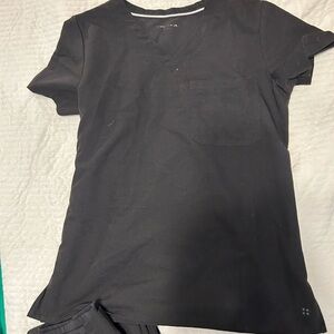 Black V-Neck and jogger scrub  set